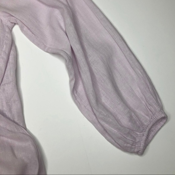 Joie Linen Blend Tiered Boho Lagenlook Lavender Semi Sheer Dress Sz Lg - Picture 12 of 12